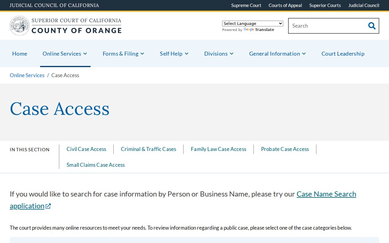 Laguna Hills residents directory Orange County court case access